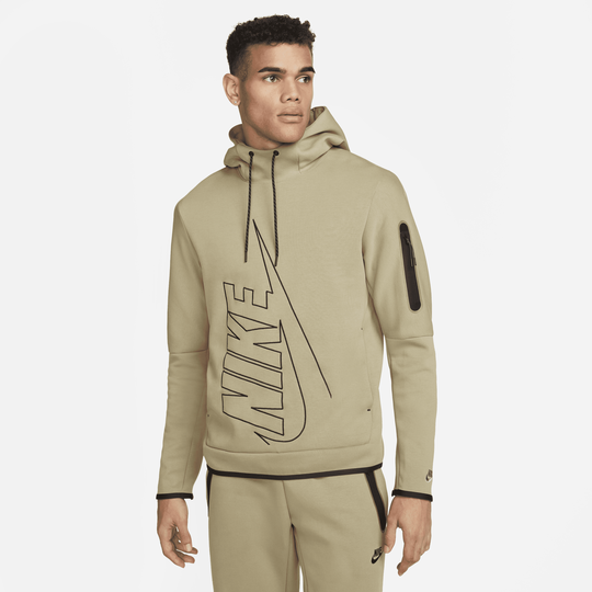 NIKE TECH FLEECE HOODIE - GRAPHIC BROWN