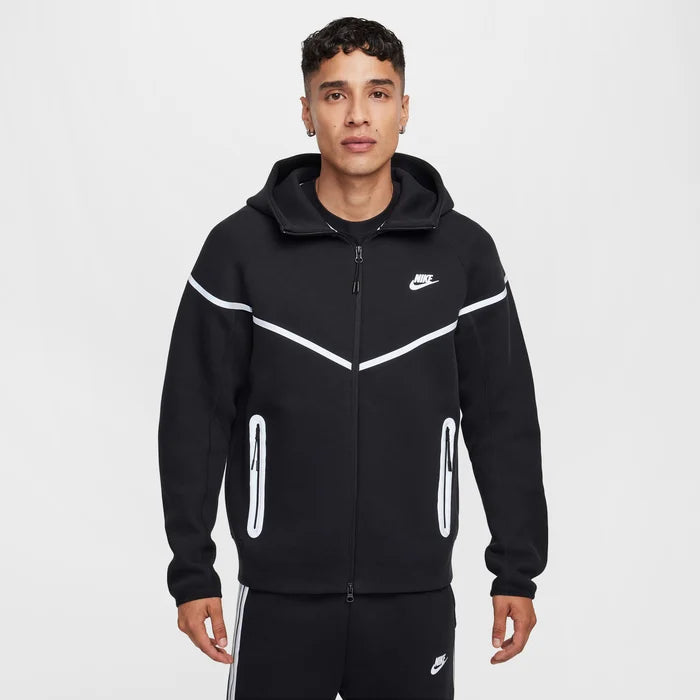 NIKE TECH FLEECE HOODIE - BLACK & WHITE (Reflective)