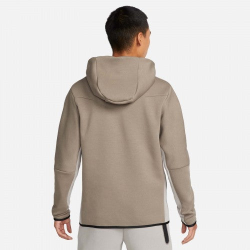 NIKE TECH FLEECE HOODIE - OLIVE GREY/ENIGMA STONE/BLACK