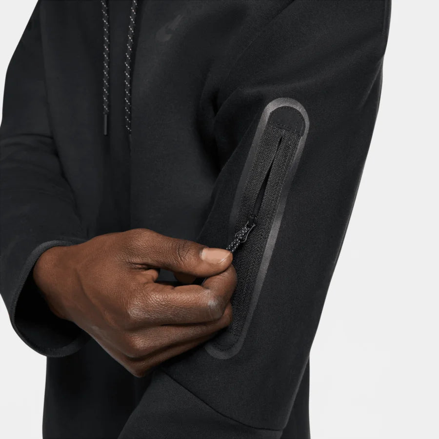 NIKE TECH FLEECE PULLOVER HOODIE - BLACK