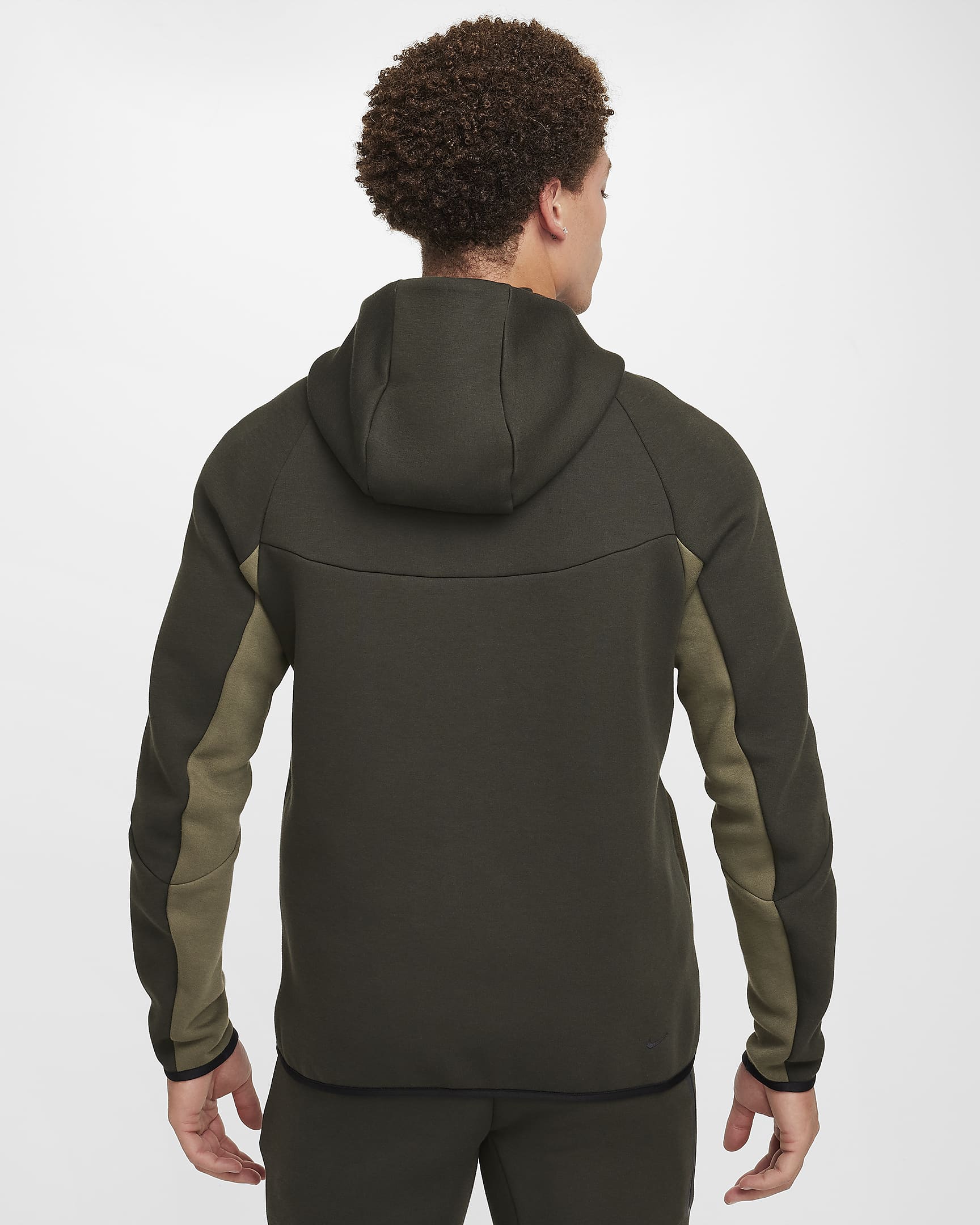NIKE TECH FLEECE HOODIE - GREEN & KHAKI (NEW SEASON)