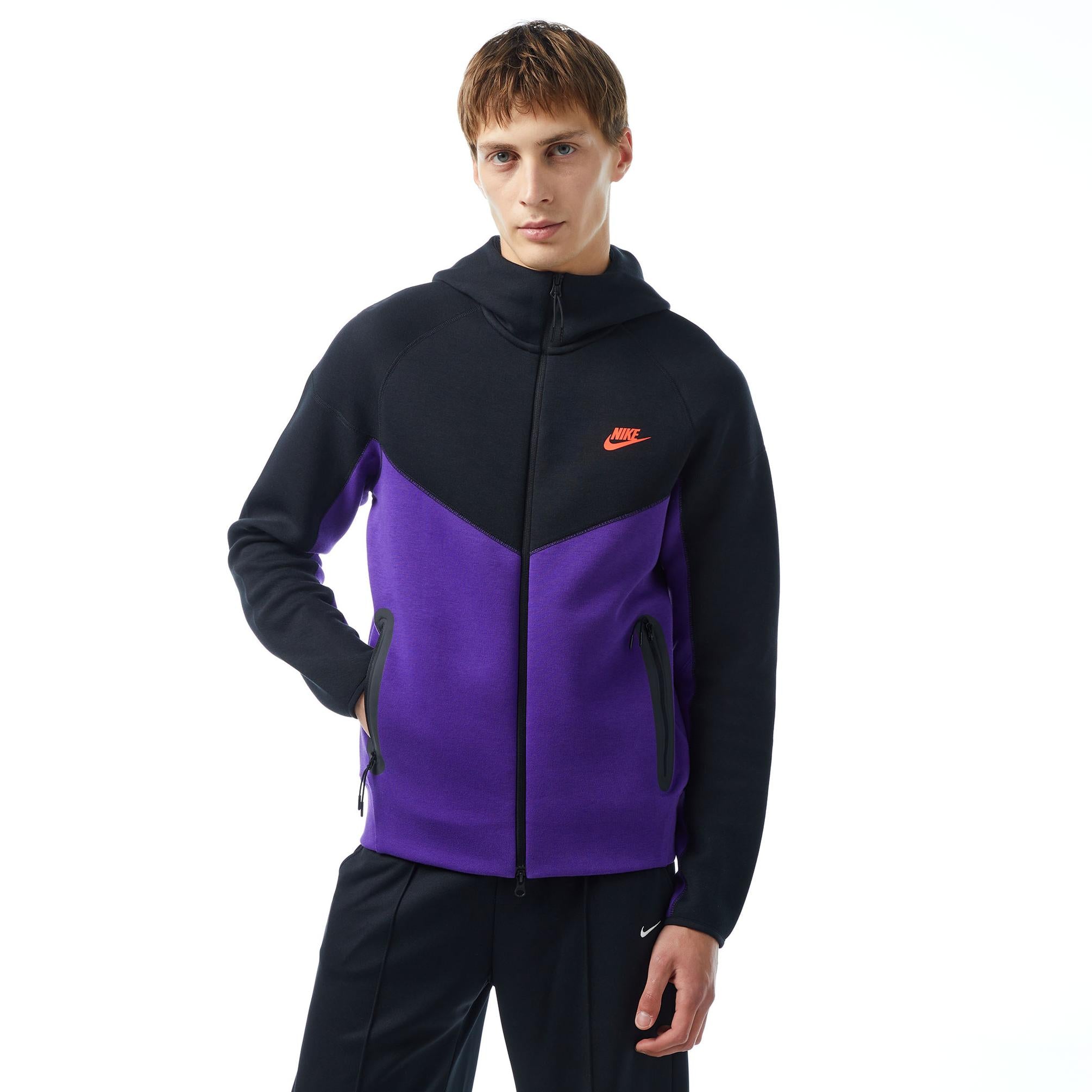NIKE TECH FLEECE HOODIE - PURPEL & BLACK (NEW SEASON)