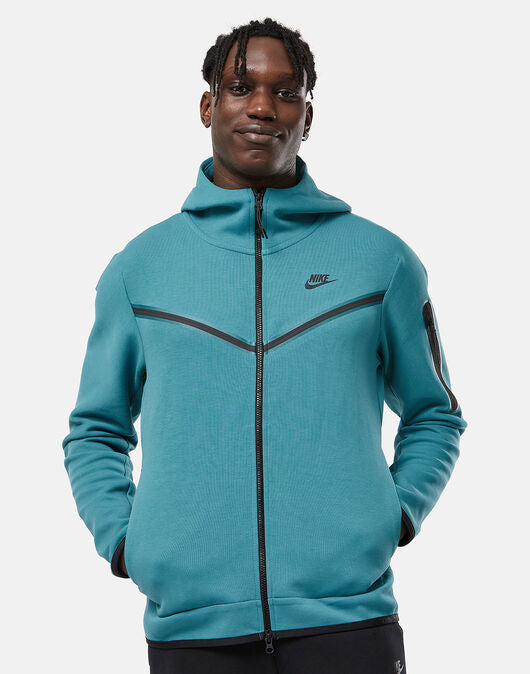 NIKE TECH FLEECE HOODIE - TEAL GREEN