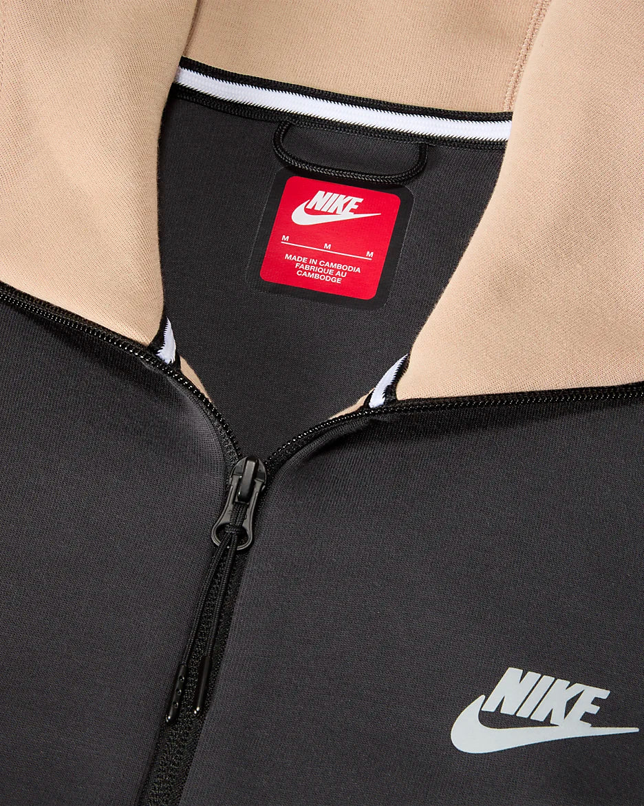 NIKE TECH FLEECE HOODIE - HEMP / BLACK  (Reflective)