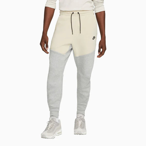 NIKE TECH FLEECE JOGGERS - CREAM & GRAY