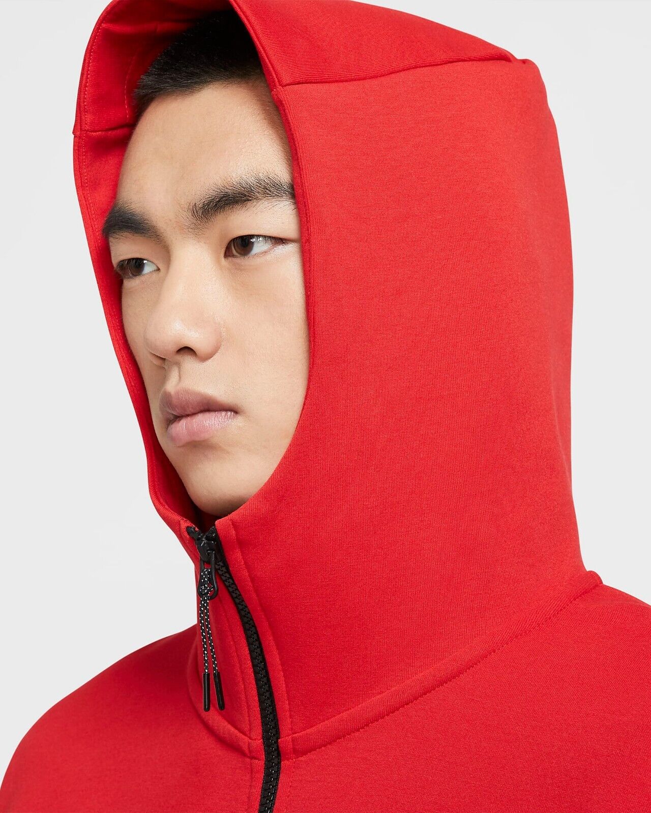 NIKE TECH FLEECE HOODIE - RED