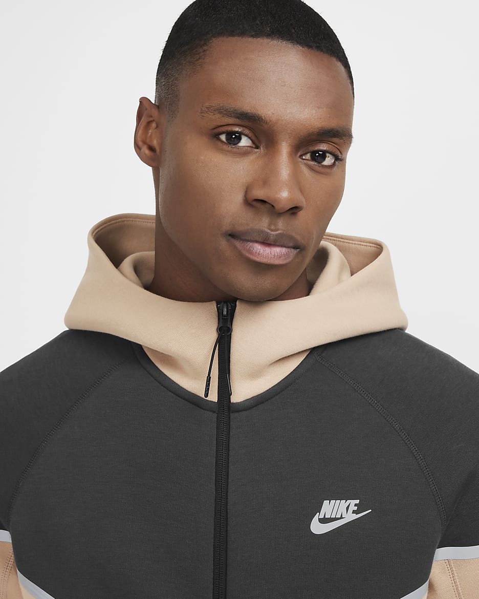 NIKE TECH FLEECE HOODIE - HEMP / BLACK  (Reflective)