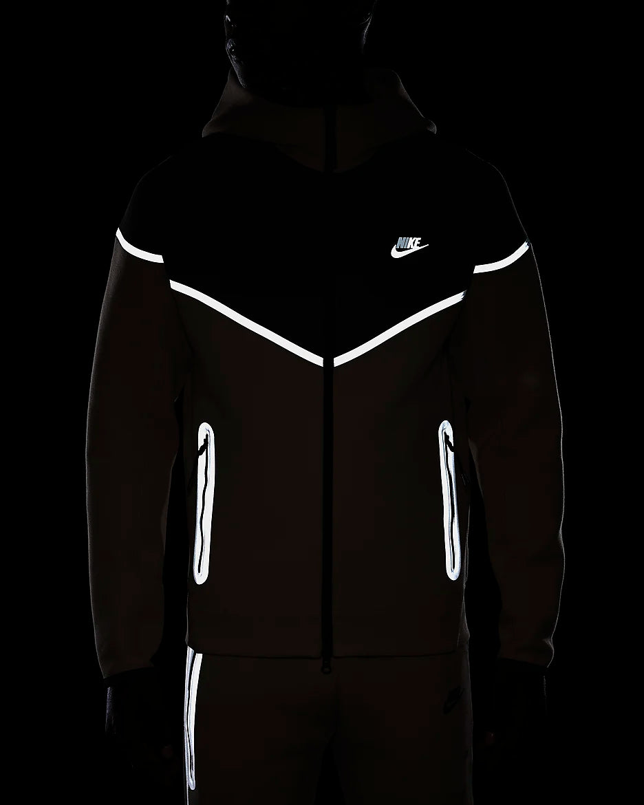 NIKE TECH FLEECE HOODIE - HEMP / BLACK  (Reflective)